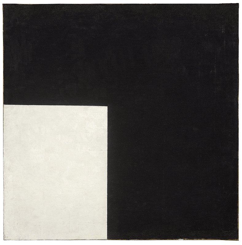 . Engelsk: Svart og hvitt. Suprematist -sammensetning av Kazimir Severinovich Malevich