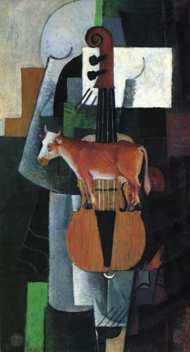 Ku og fele av Kazimir Severinovich Malevich