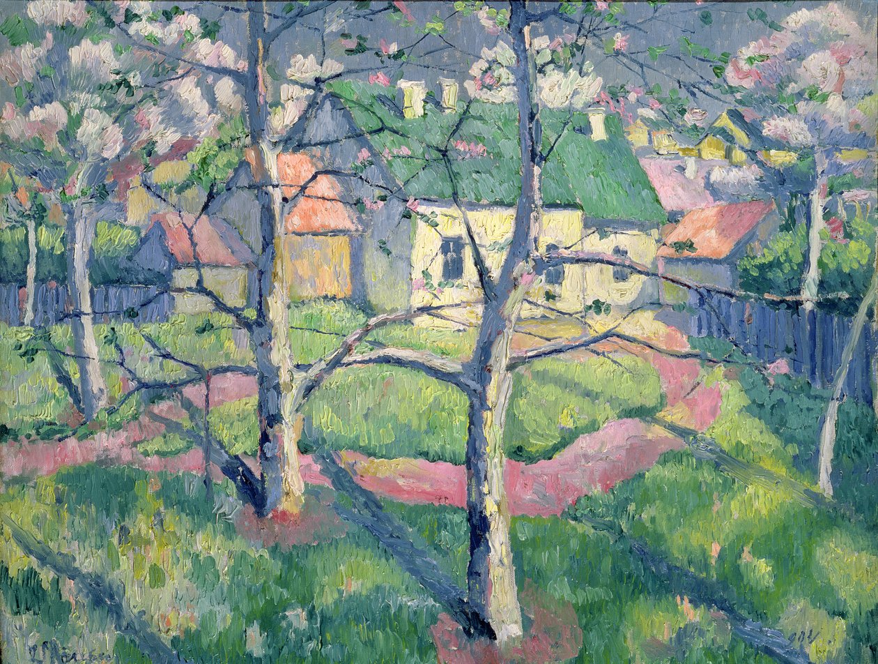 Epletrær i blomst, 1904 av Kazimir Severinovich Malevich