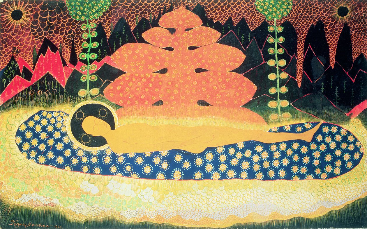 Komposisjon, 1908 (gouache på kort) av Kazimir Severinovich Malevich