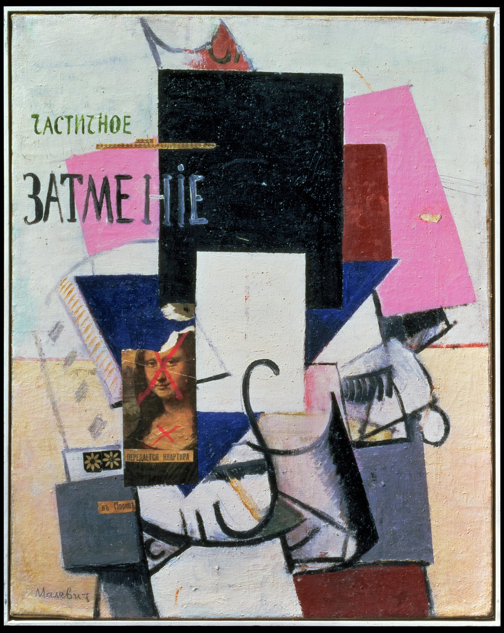 Komposisjon med Mona Lisa, ca. 1914 (collage) av Kazimir Severinovich Malevich