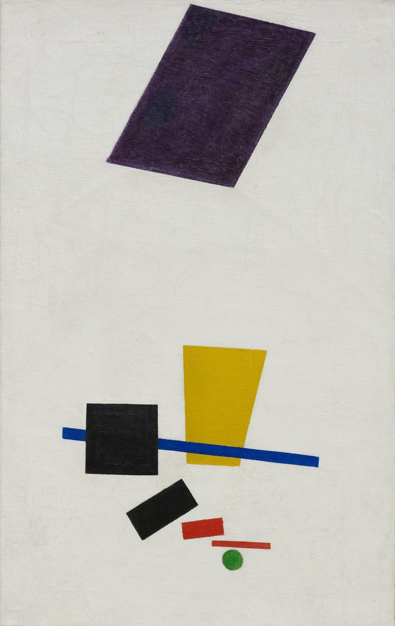 Malerisk realisme av en fotballspiller - Fargemasser i 4. dimensjon av Kazimir Severinovich Malevich