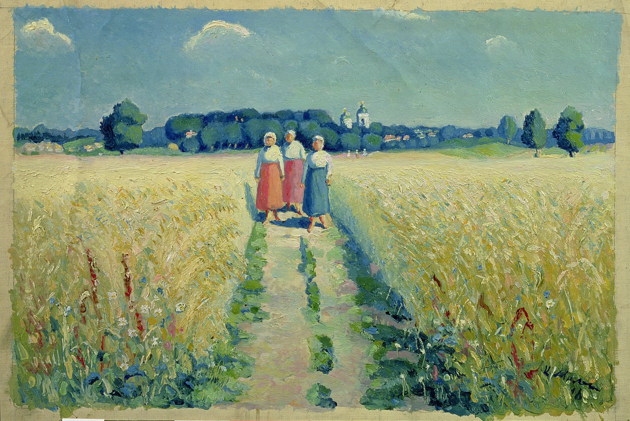 Tre kvinner på vei, 1900 av Kazimir Severinovich Malevich