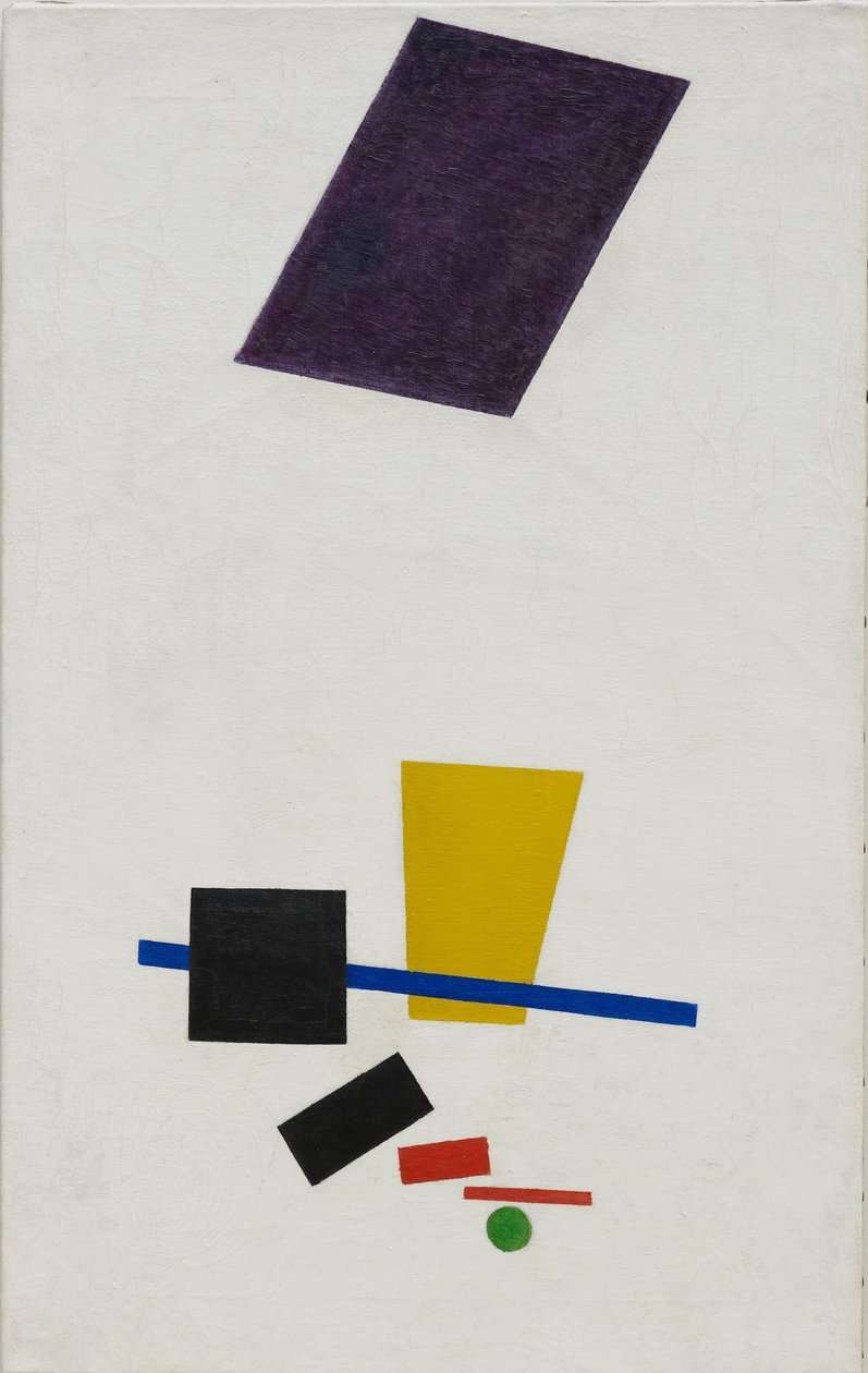 Malerisk realisme av en fotballspiller - Fargemasser i 4. dimensjon av Kazimir Severinovich Malevich