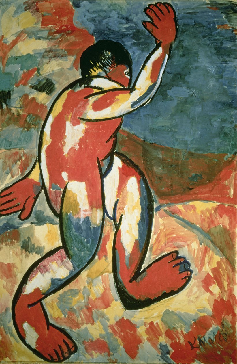 A Bather, 1911 (gouache på papir) av Kazimir Severinovich Malevich