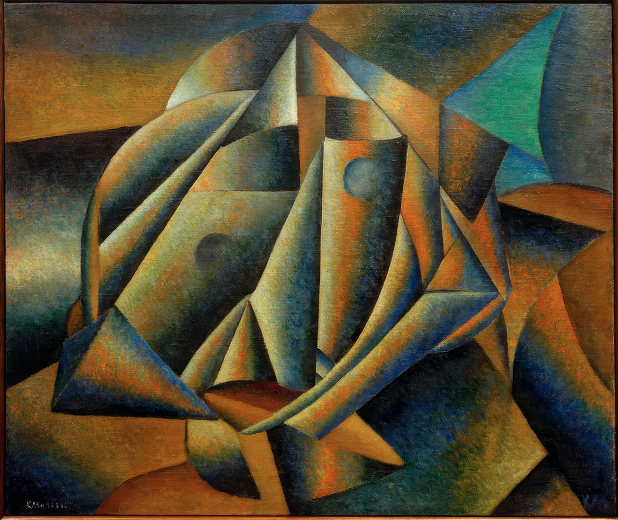 Hodet til en bondepike av Kazimir Severinovich Malevich