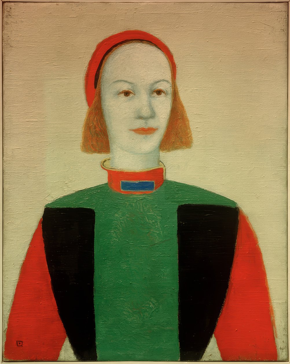 Hodet til en moderne jente av Kazimir Severinovich Malevich