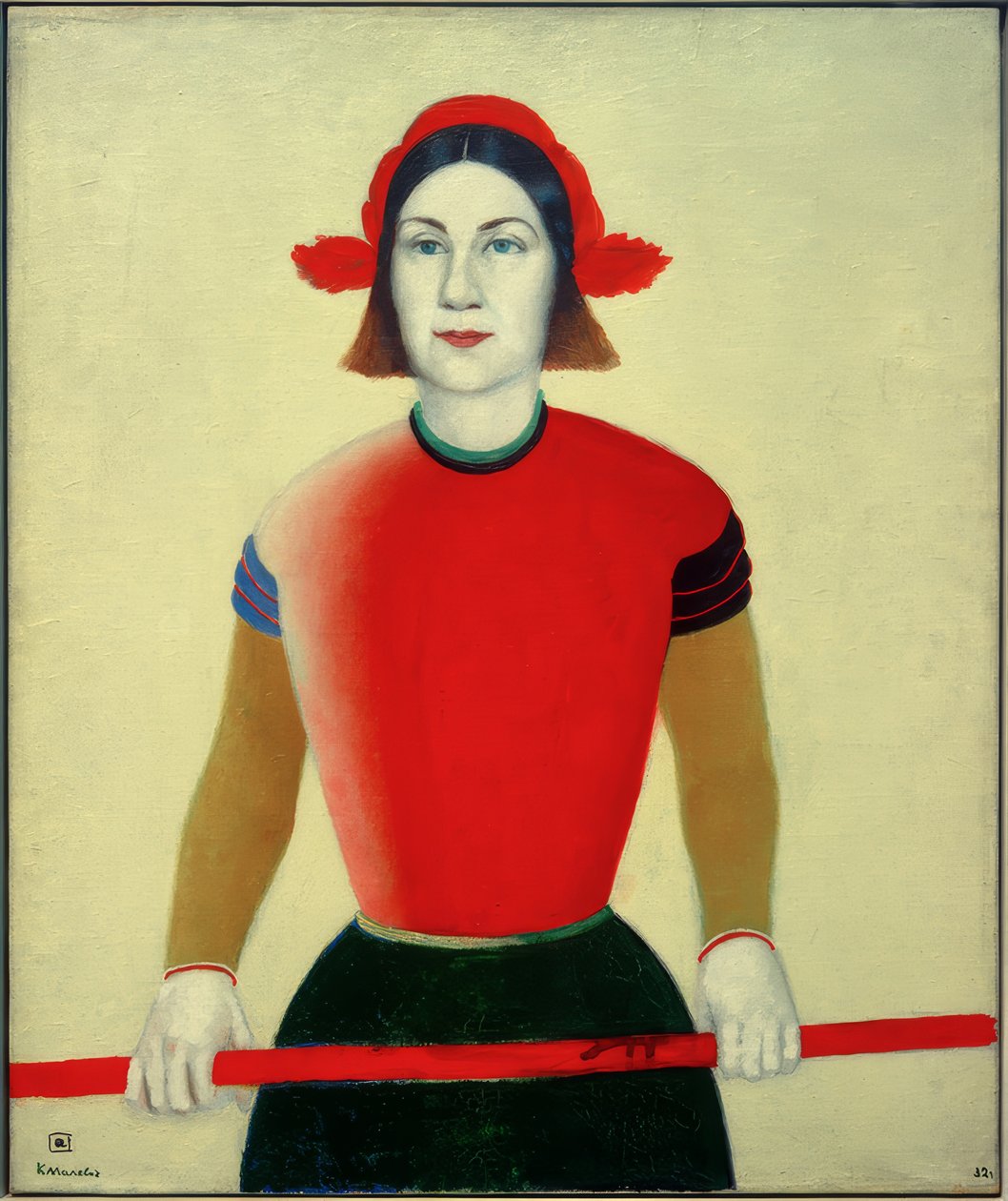 Jente med rød stav av Kazimir Severinovich Malevich