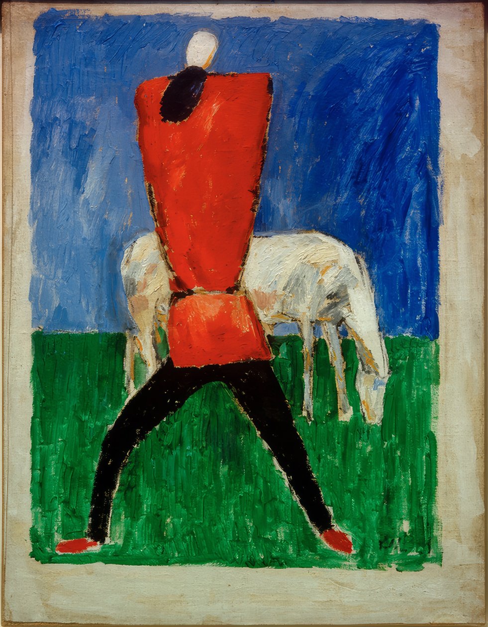 Mann og hest av Kazimir Severinovich Malevich