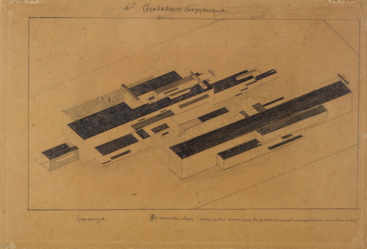 Moderne bygninger, 1923-1924 av Kazimir Severinovich Malevich