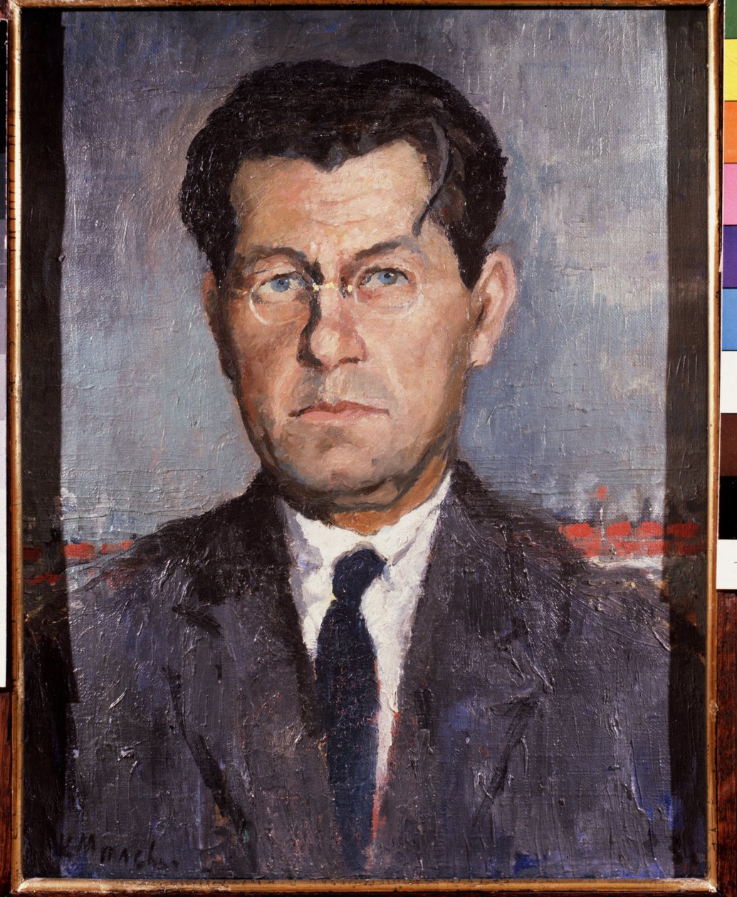 Portrett av kunstnerens bror. Maleri av Kasimir Severinovich Malevich (Malevich, Malevic) (1878-1935), olje på lerret av Kazimir Severinovich Malevich