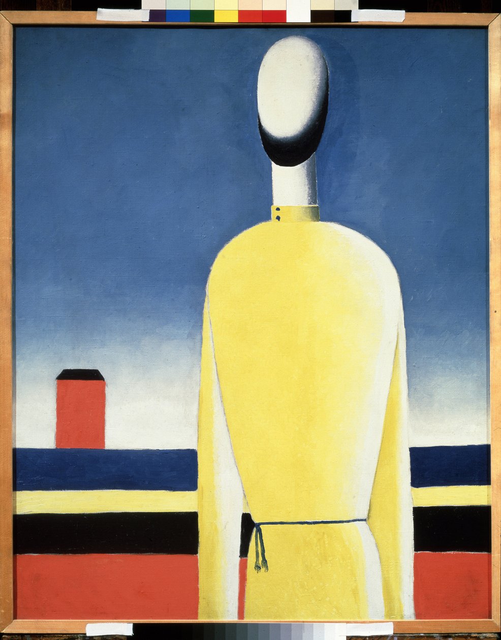 Komplisert forutanelse. Torso in a Yellow Shirt (Complicated Premonition. Torso in a Yellow Shirt). Maleri av Kasimir Severinovich Malevich (Malevich, Malevic) (1878-1935), olje på lerret av Kazimir Severinovich Malevich