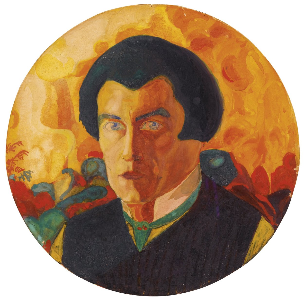 Selvportrett 1908-1910 - maleri av Kasimir Severinovich Malevich (Malevich, Malevic) (1878-1935), av Kazimir Severinovich Malevich