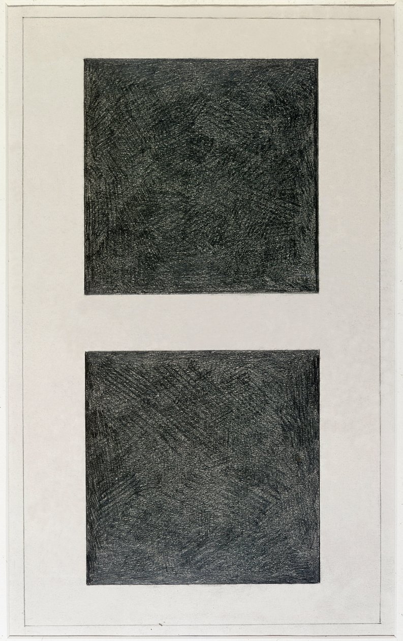 Suprematistisk element: to firkanter (olje på lerret, 1900-tallet) av Kazimir Severinovich Malevich