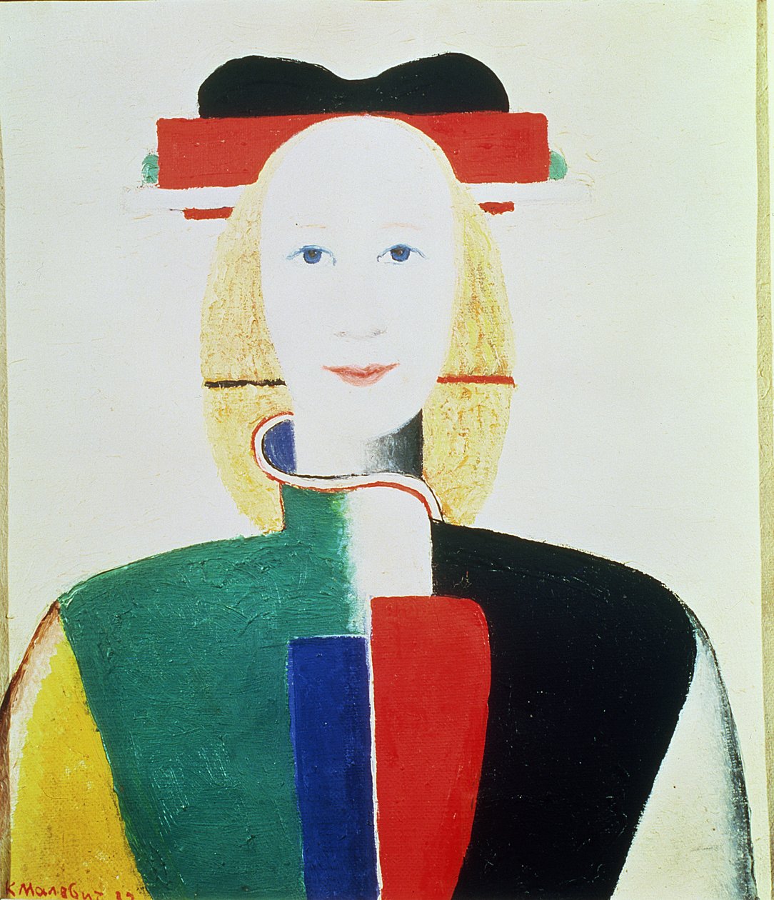 Jenta med hatten (olje) av Kazimir Severinovich Malevich