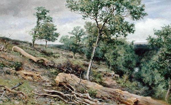 On the Gretna Looking Down the River (olje på lerret) av Keeley Halswelle