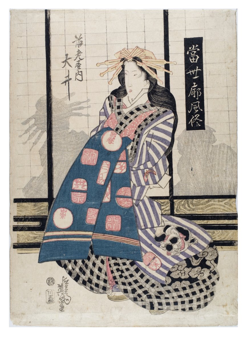 Courtesane, Edo-perioden etter 1818 av Keisai (1790-1848) Eisen