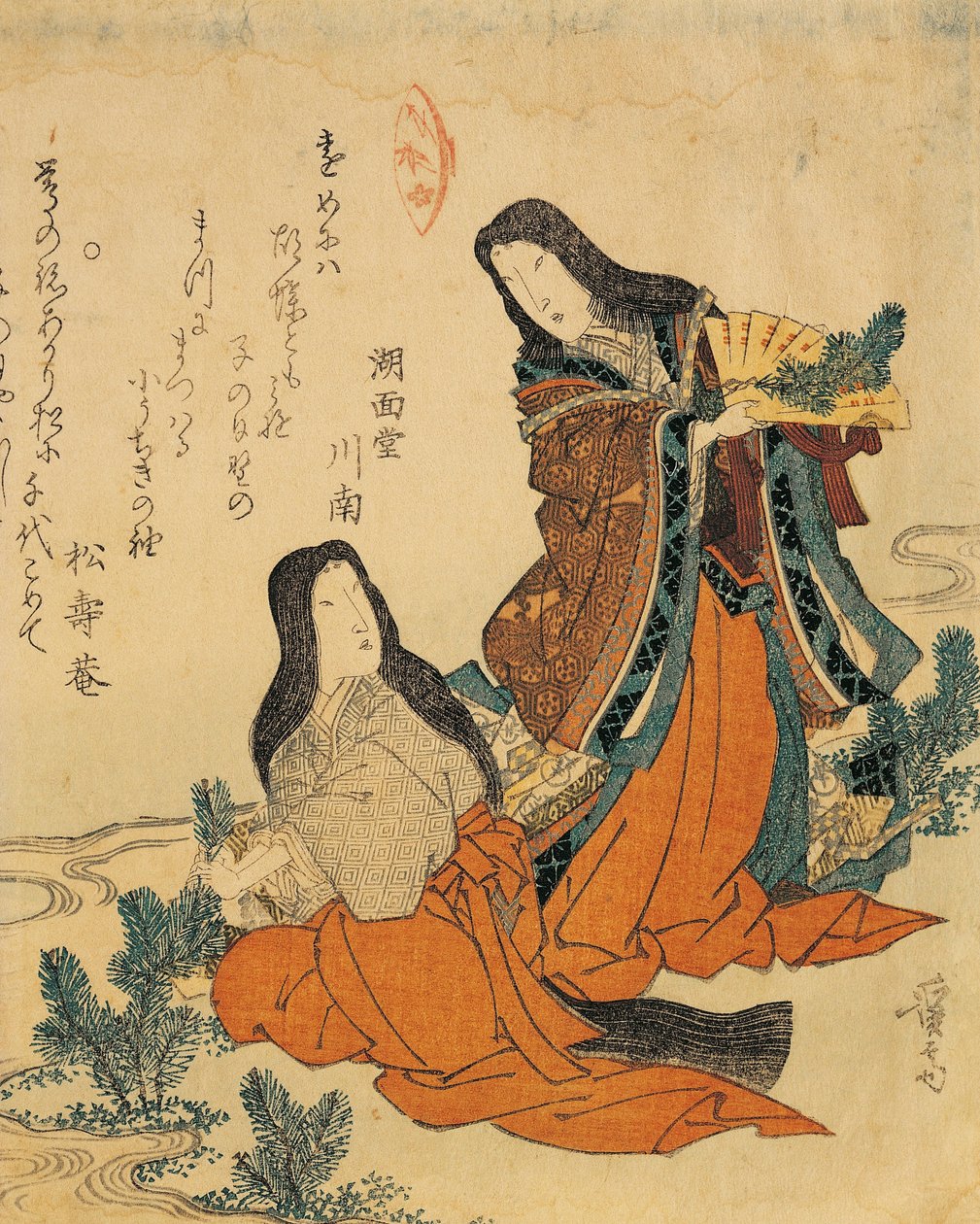 Italia, Genova, Keisai Eisen (1790-1848), tresnitt av Keisai Eisen
