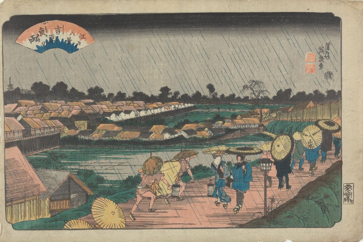 Nattregn i Yoshiwara av Keisai Eisen