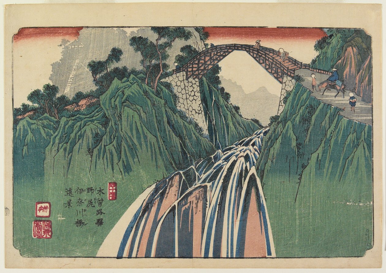 Nr. 41, Nojiri: Fjernsyn over Ina River Bridge, 1835-38 av Keisai Eisen