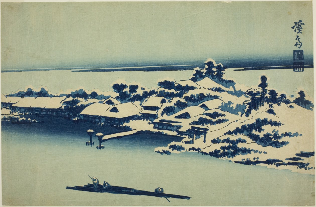 Snø på Sumida-elven av Keisai Eisen