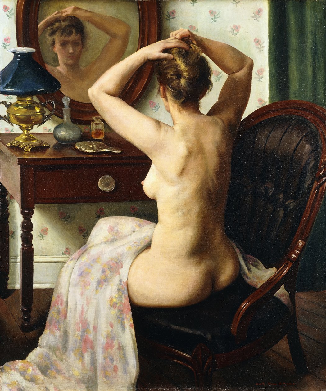 After the Bath (olje på lerret) av Keith Shaw Williams