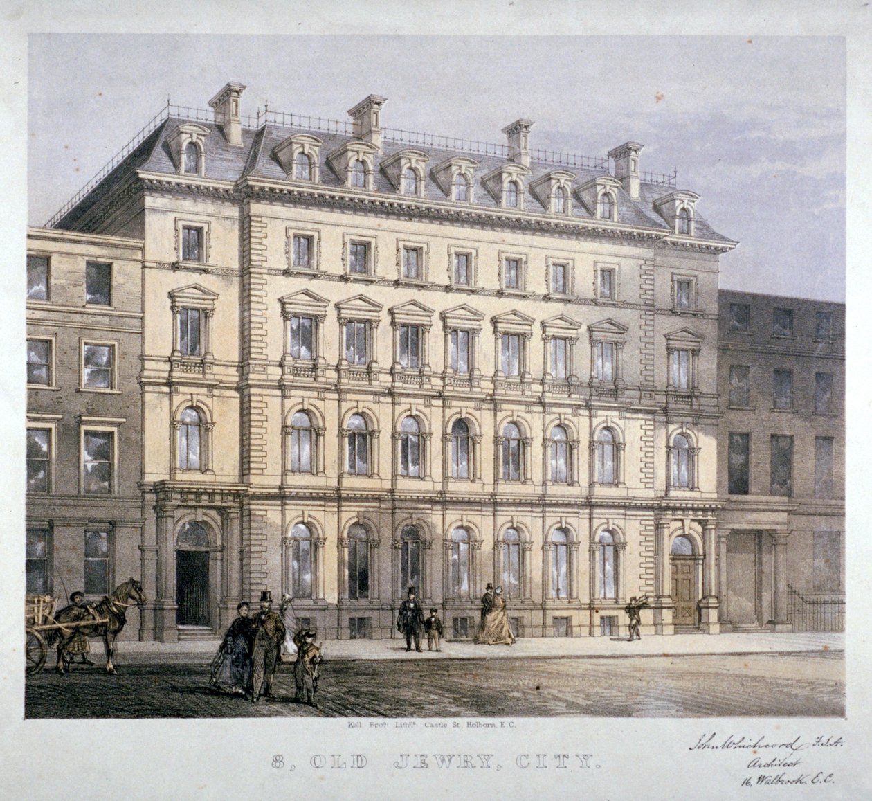 No 8 Old Jewry, City of London, c1865. av Kell Brothers