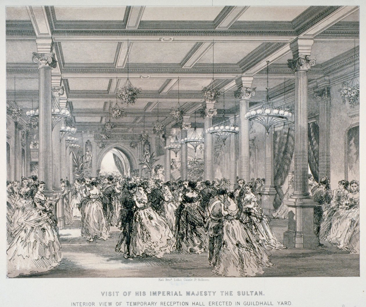 Mottak for sultanen av Tyrkia, Guildhall, City of London, 1867 av Kell Brothers