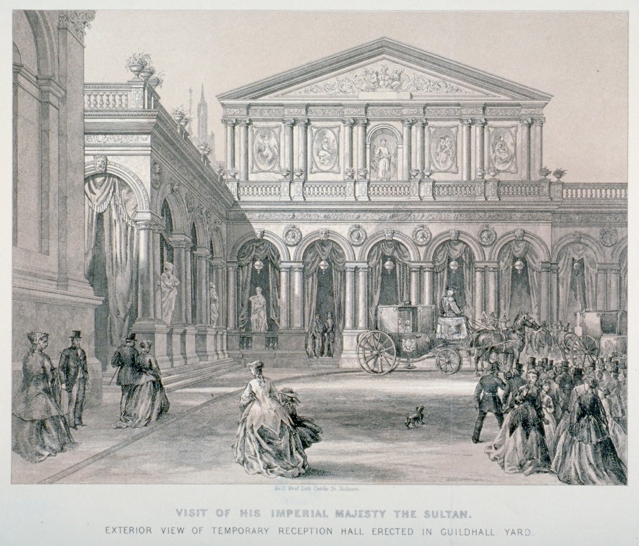 Besøk av Abd-ul-Aziz, sultanen av Tyrkia til Guildhall, City of London, 1867. av Kell Brothers