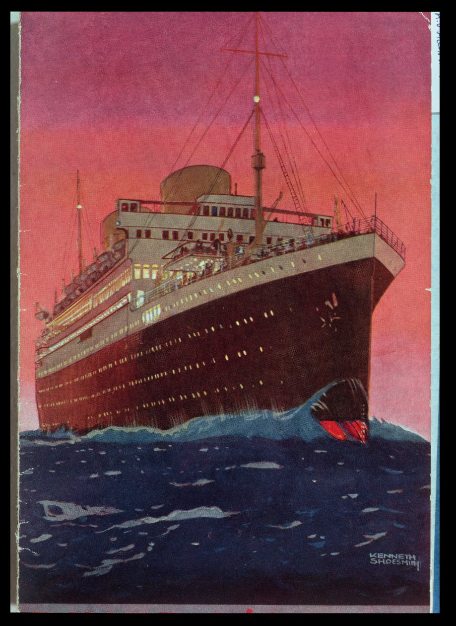 Liner M.V. Alcantara til sjøs, 1928 av Kenneth Shoesmith