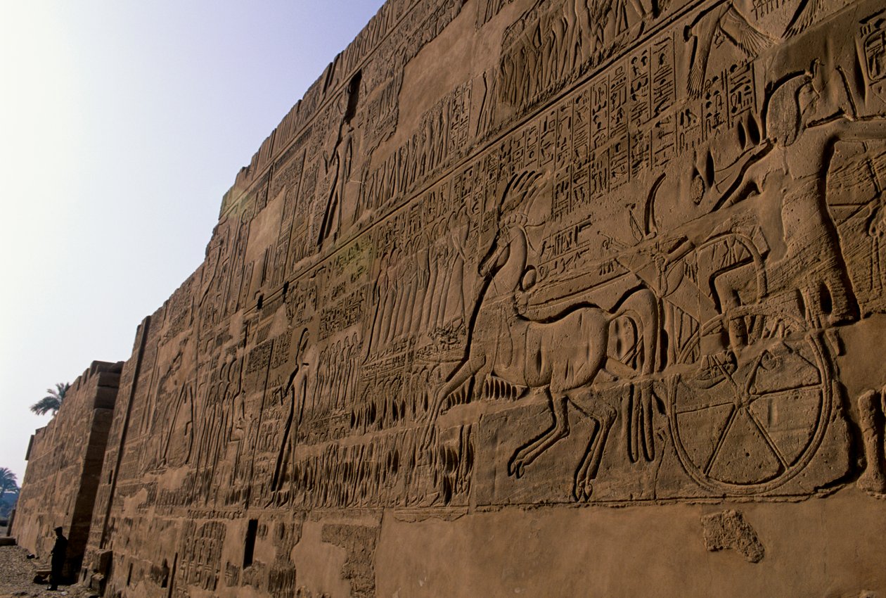 Egypt; mm6741; Slaget ved Qadesh, Ramses II, Karnak-tempelet, 2001 (bilde) av Kenneth Garrett