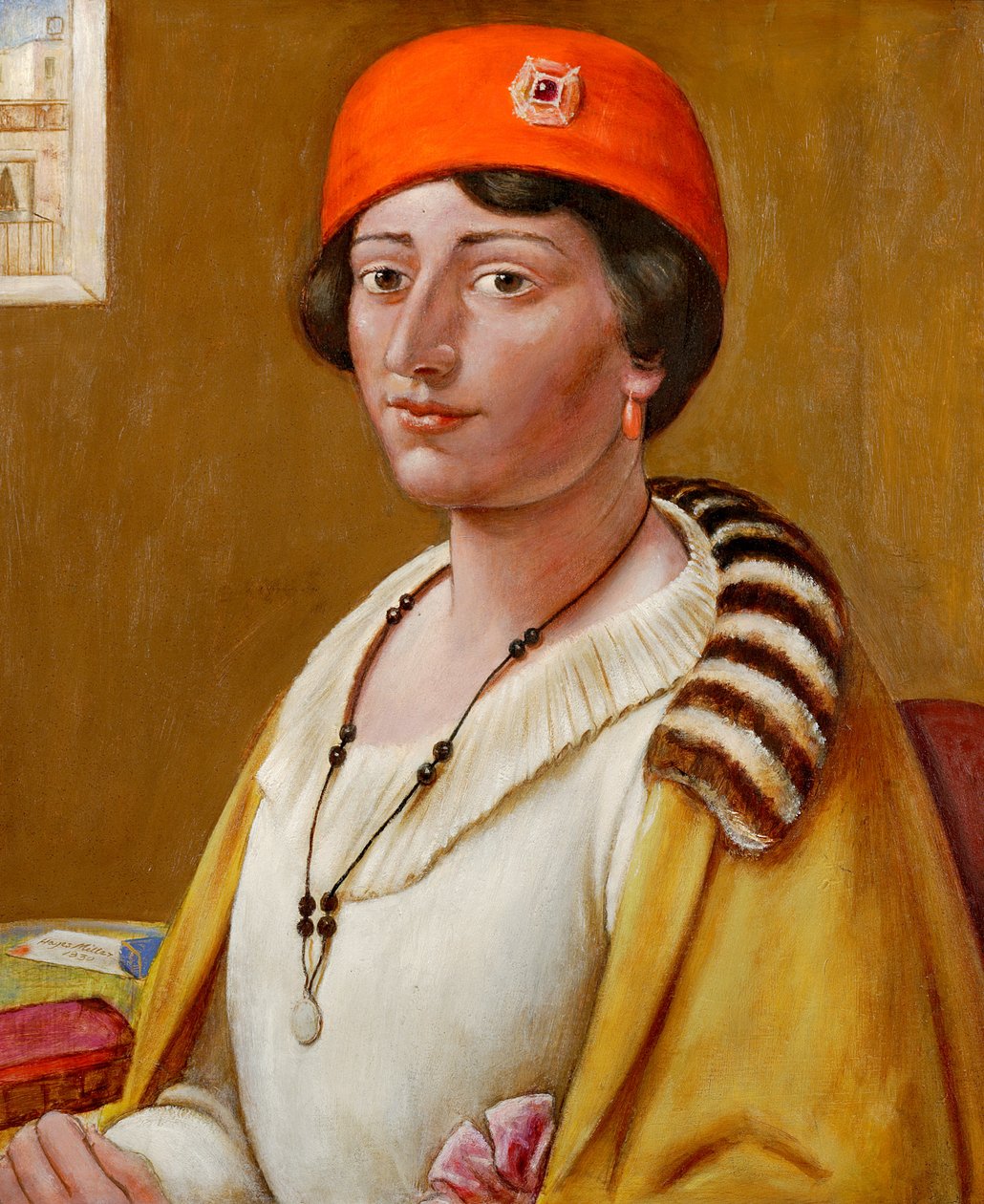 Rød turban av Kenneth Hayes Miller