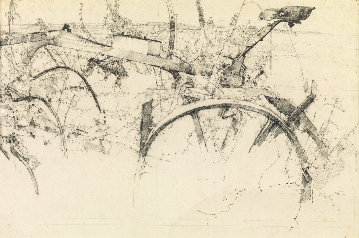 Studie av en gammel plog (blyant) av Kenneth Newton