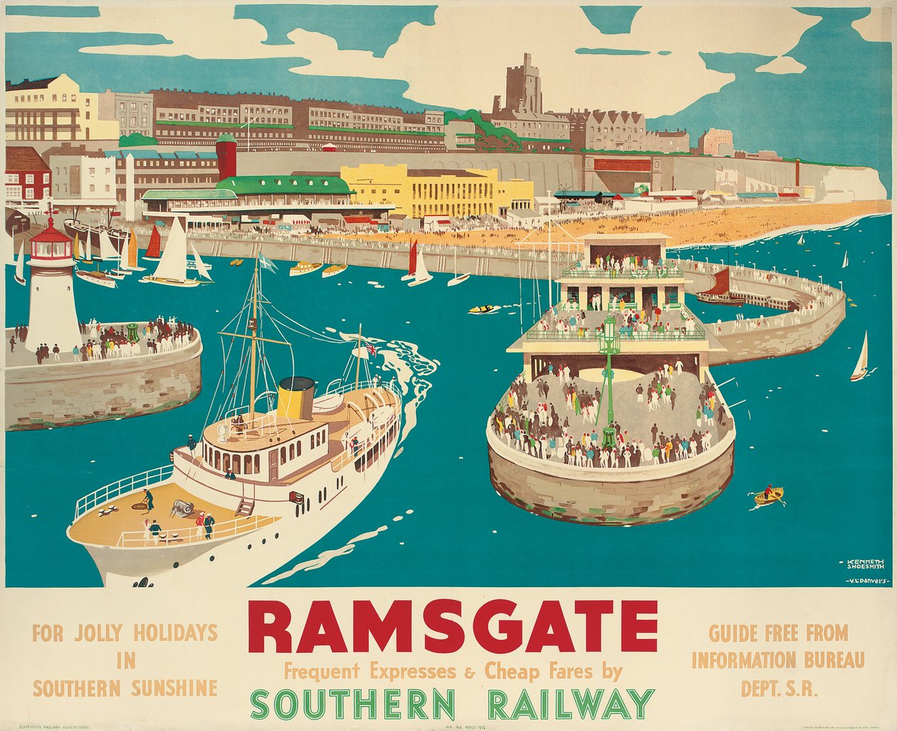 En Southern Railway-plakat som reklamerer for Ramsgate av Kenneth Shoesmith and Verney L. Danvers