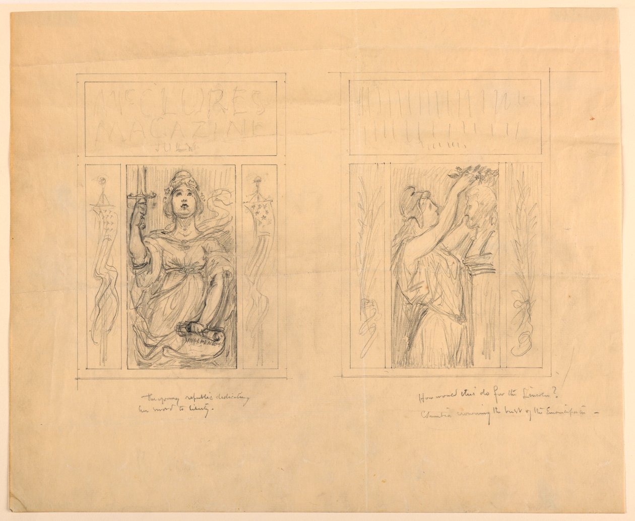 Design for Magazine Cover   1296642   no       norwegian Successfully Translated  Original: The reading of the sentence letter condemning Silvio Pellico (1789 - 1854) and Piero Maroncelli (1795 - 1846) to incarceration in the fortress of Spielberg in Brno  av Kenyon Cox