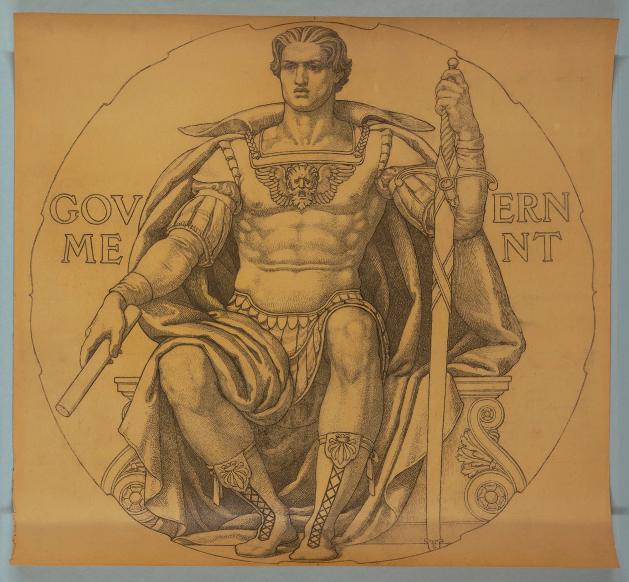 Regjeringen, tegneserie for mosaikk i Wisconsin State Capitol Rotunda av Kenyon Cox