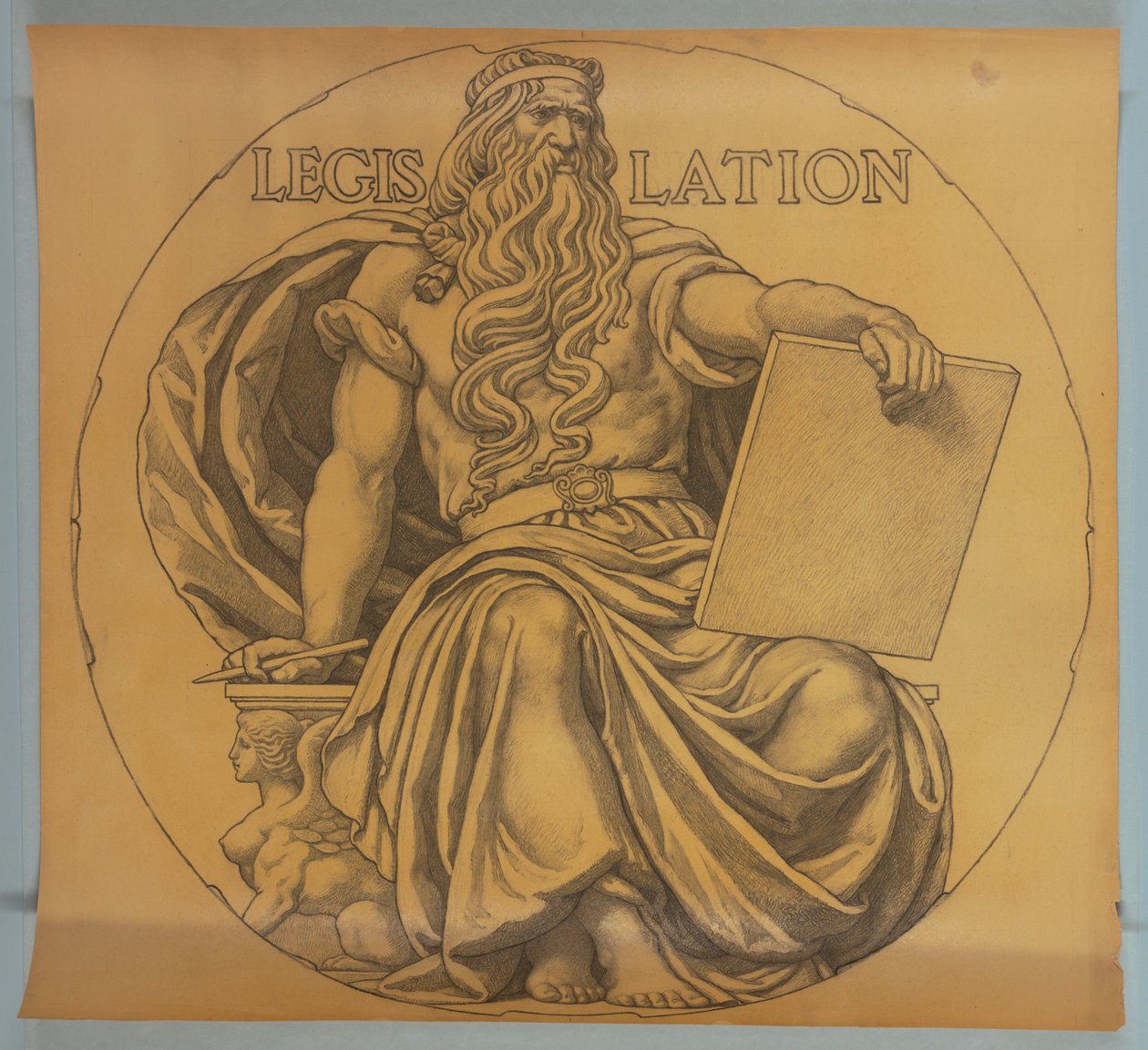 Lovgivning, tegneserie for mosaikk i Wisconsin State Capitol Rotunda av Kenyon Cox