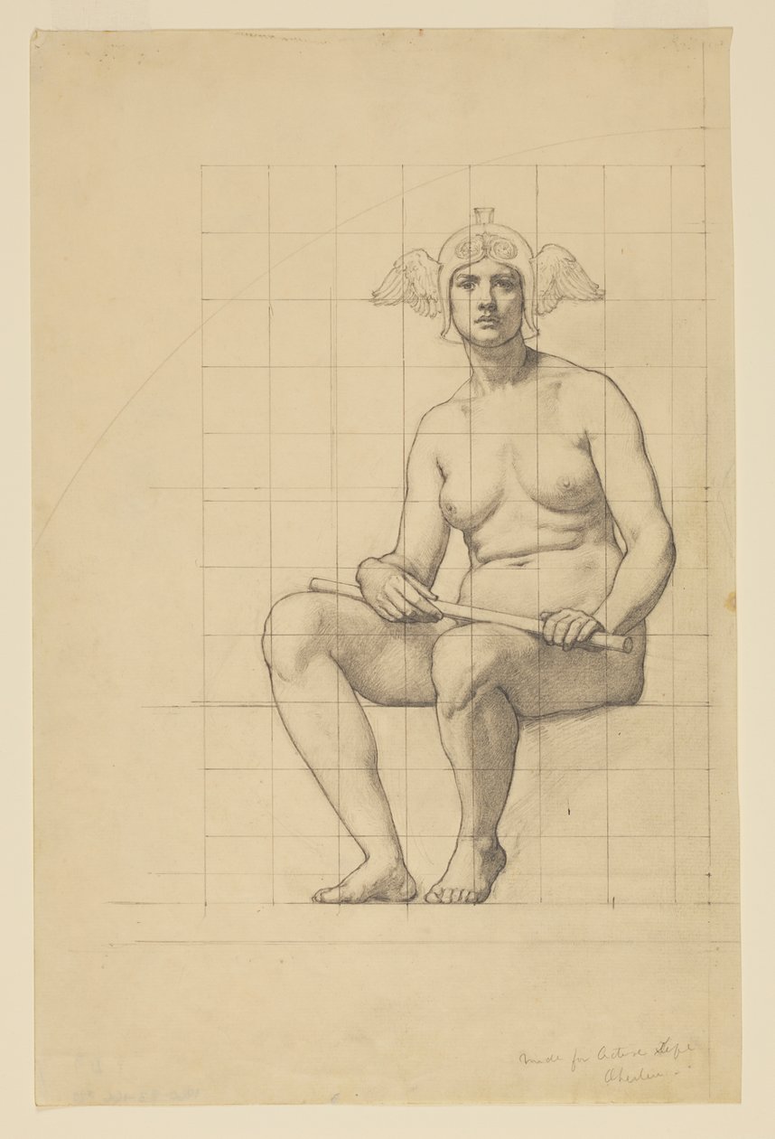 Nakenstudie for "The Active Life," Lunette i administrasjonsbygningen, Oberlin College, Oberlin, OH av Kenyon Cox