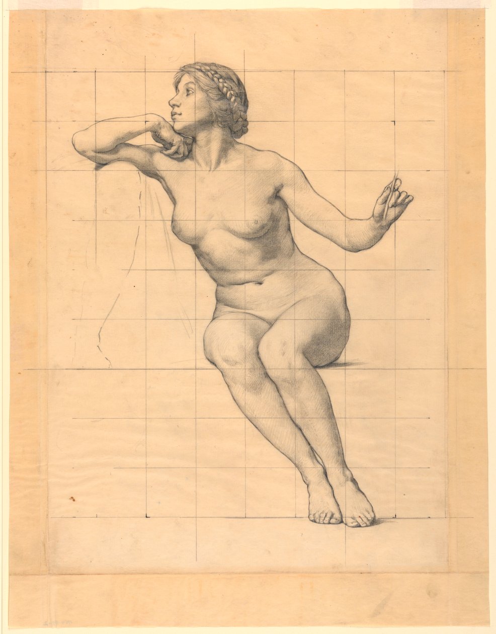 Peace, Figure Study for "The Beneficence of the Law," veggmaleri ved Essex County Court House, Newark, New Jersey av Kenyon Cox