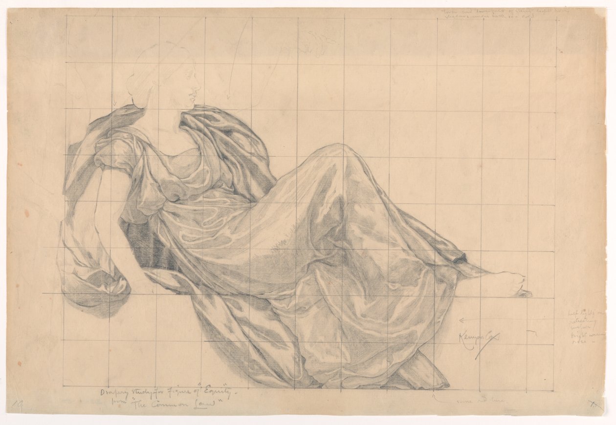 Studie for «Equity», «The Reign of the Law», Appellete Division Court House, New York, NY av Kenyon Cox