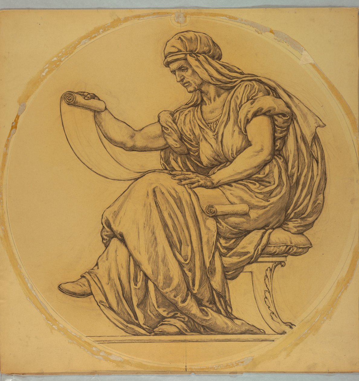 Studie for "Learning," Lunette i Hudson County Courthouse, Jersey City, NJ av Kenyon Cox