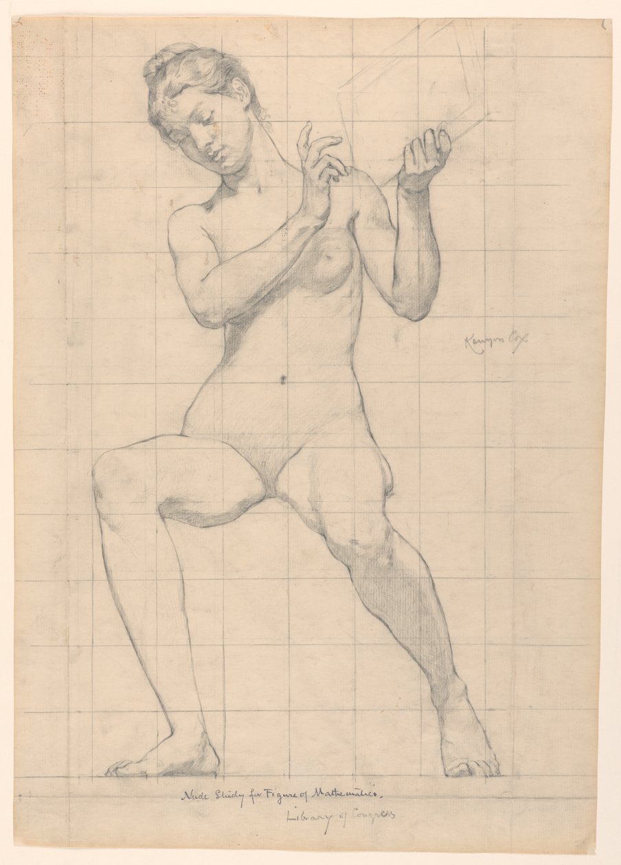 Studie for "Mathematics", "The Sciences," Library of Congress, Washington D.C. av Kenyon Cox