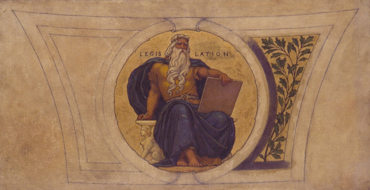 Studie for Mosaic, Wisconsin State Capital, Legislation, ca. 1913. av Kenyon Cox