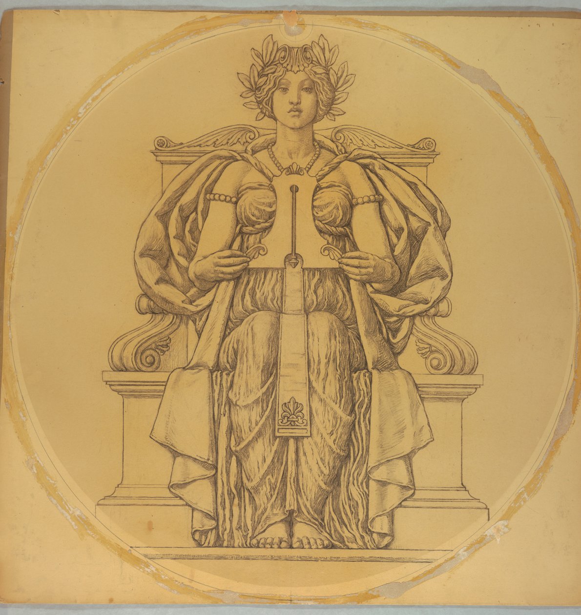 Studie for "Rectitude," Lunette i Hudson County Courthouse, Jersey City, NJ av Kenyon Cox