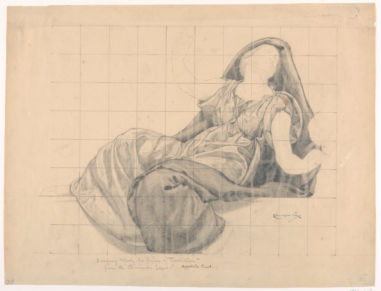 Studie for «The Common Law», «The Reign of the Law», Appellete Division Court House, New York, NY av Kenyon Cox