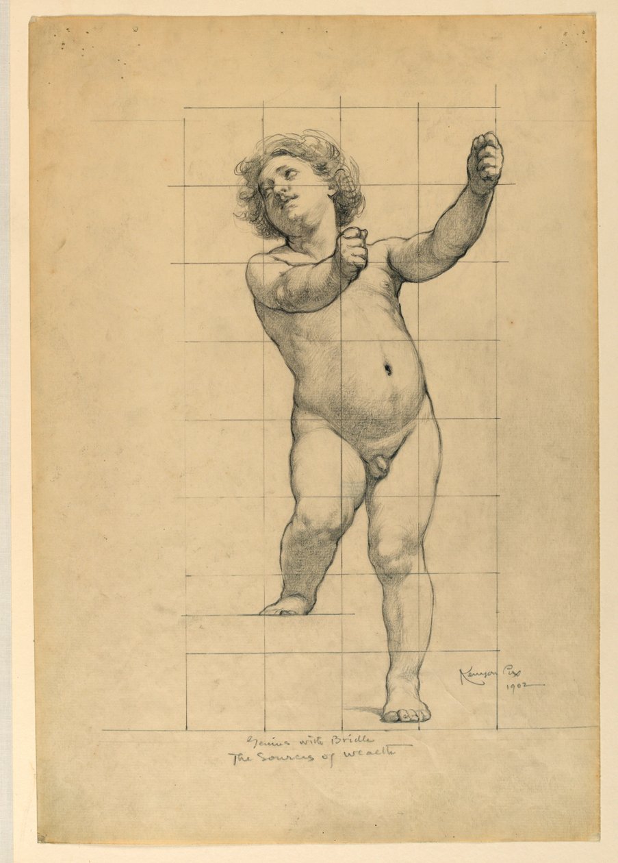 Studie for "The Sources of Wealth," Union Trust Company Building, Cleveland, OH av Kenyon Cox