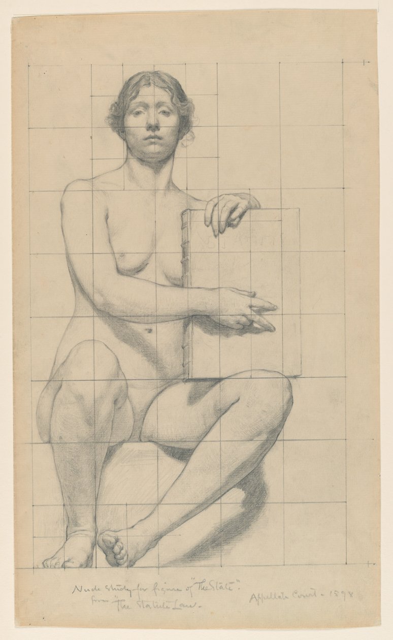 Studie for «The State», «The Reign of the Law», appellavdelingen Court House, New York, NY av Kenyon Cox