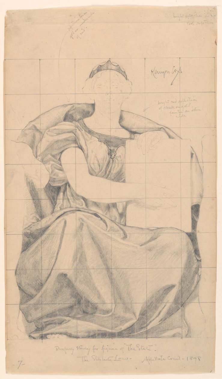 Studie for «The State», «The Reign of the Law», Appellavdelingen Court House, New York, NY av Kenyon Cox