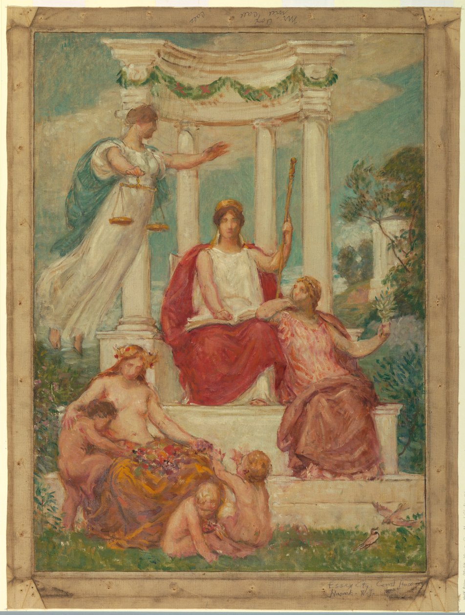 The Beneficence of the Law, Design for Mural ved Essex County Court House, Newark, NJ av Kenyon Cox
