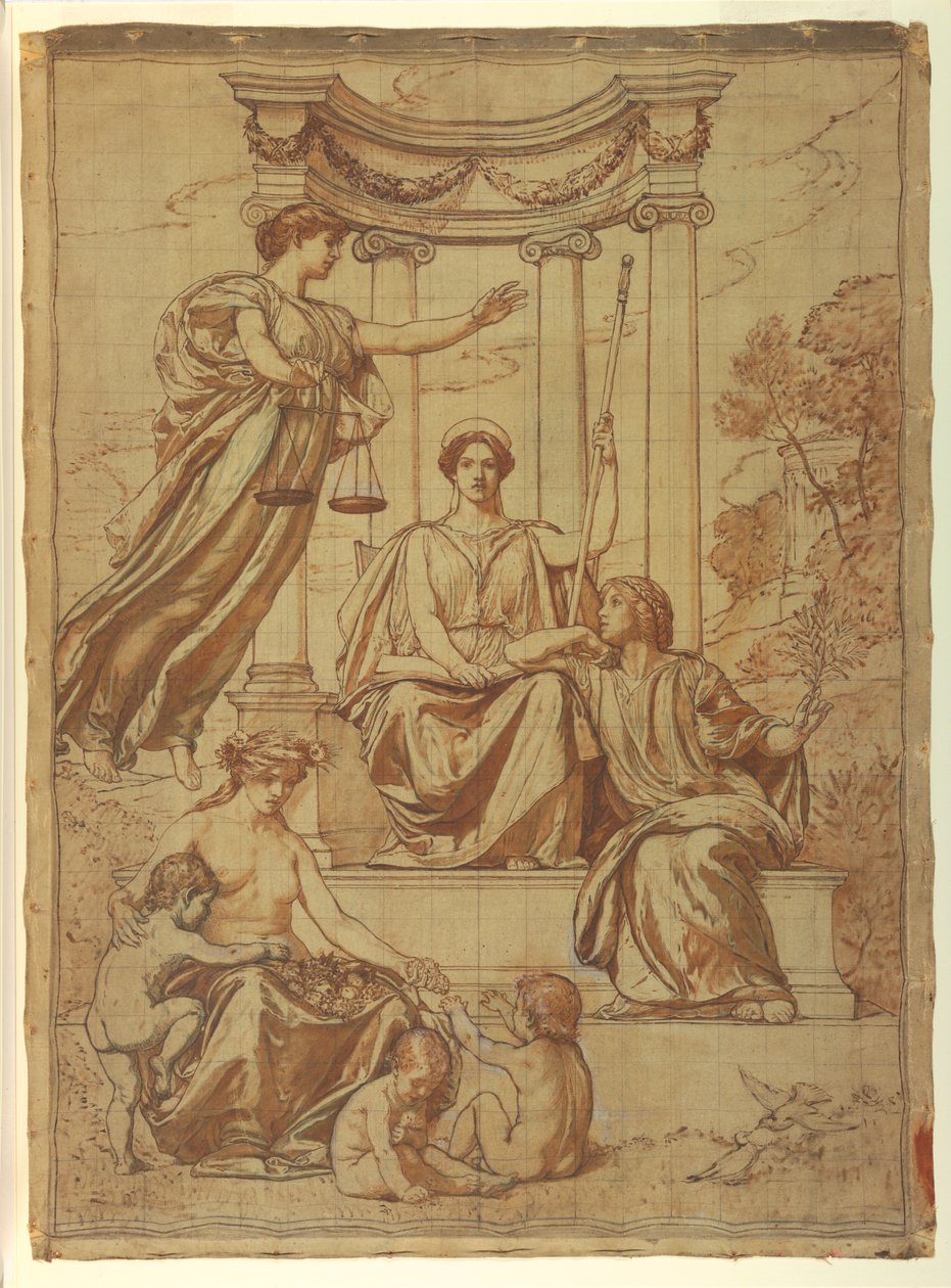 The Beneficence of the Law, Design for Mural ved Essex County Court House, Newark, New Jersey av Kenyon Cox